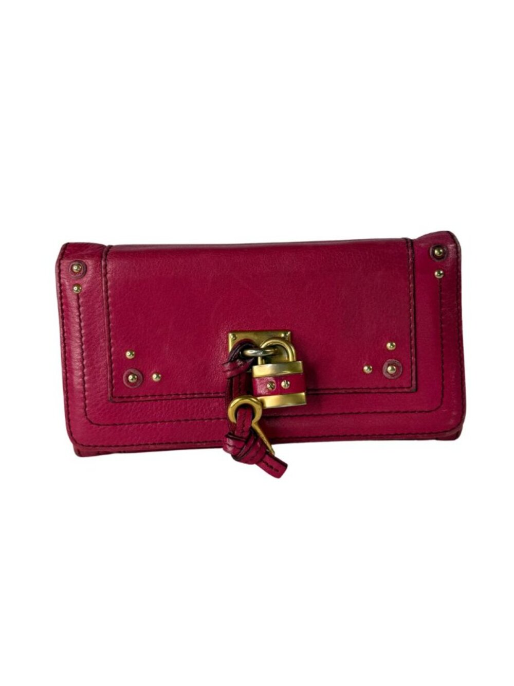 Chloé Paddington Long Wallet Pink Leather